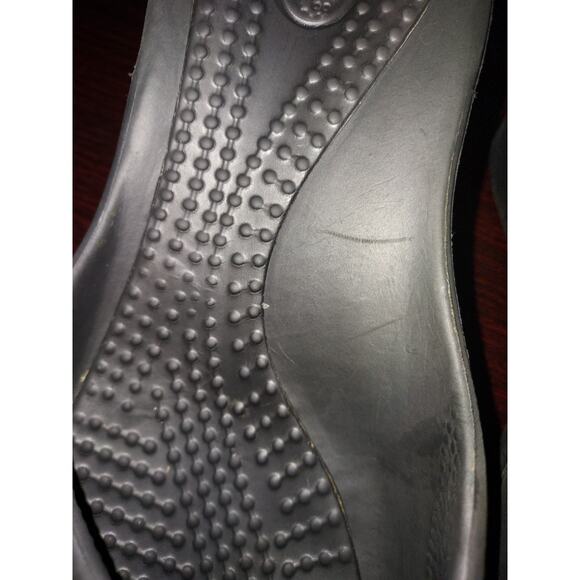 Crocs Wedge Sandals sz 9 Women's Sassari Open Toe Slip Ons Summer Black - Picture 5 of 13